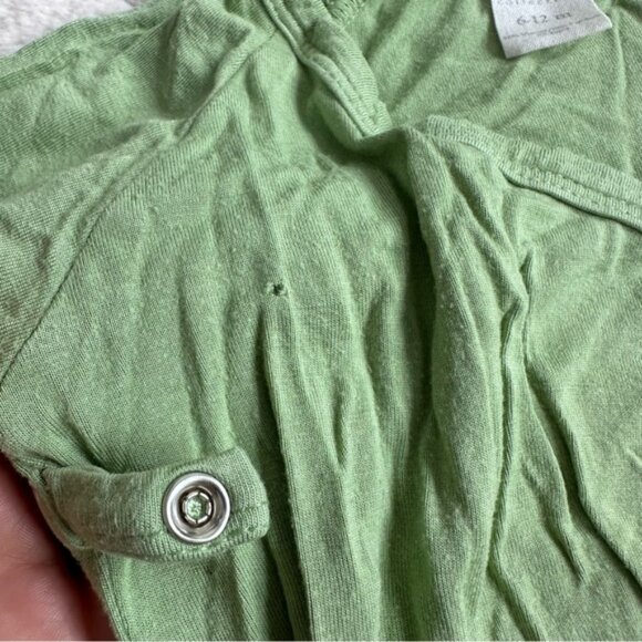 Kate Quinn | Green Solid Long Sleeve Kimono Wrap Bodysuit | Size 6-12 Months - Picture 11 of 13